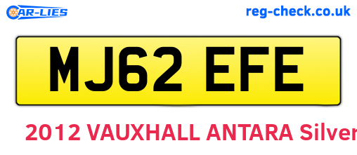 MJ62EFE are the vehicle registration plates.