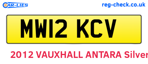 MW12KCV are the vehicle registration plates.