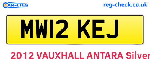 MW12KEJ are the vehicle registration plates.