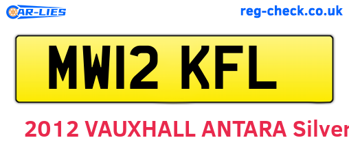 MW12KFL are the vehicle registration plates.