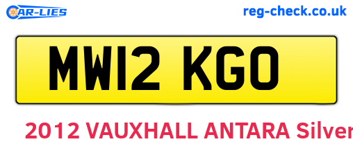 MW12KGO are the vehicle registration plates.