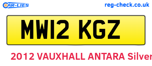 MW12KGZ are the vehicle registration plates.