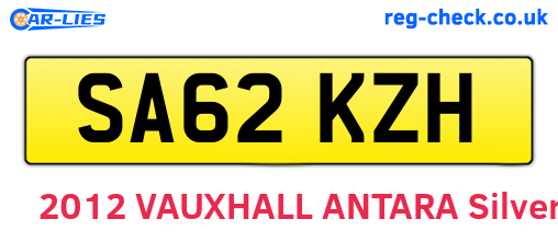 SA62KZH are the vehicle registration plates.