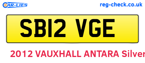 SB12VGE are the vehicle registration plates.