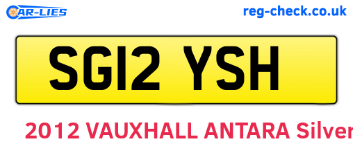 SG12YSH are the vehicle registration plates.