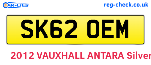 SK62OEM are the vehicle registration plates.
