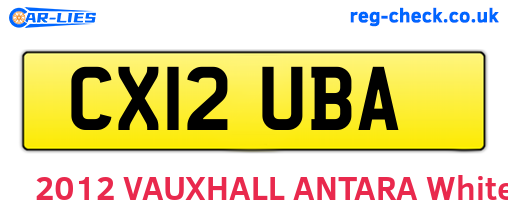 CX12UBA are the vehicle registration plates.