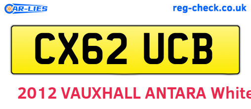 CX62UCB are the vehicle registration plates.