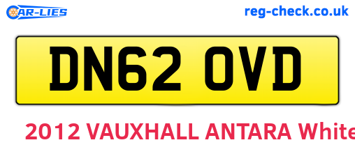 DN62OVD are the vehicle registration plates.