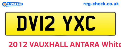DV12YXC are the vehicle registration plates.