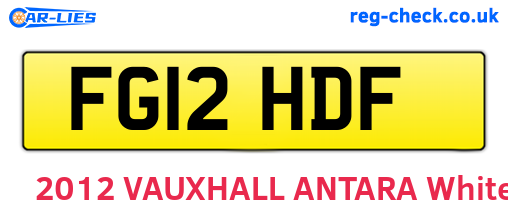 FG12HDF are the vehicle registration plates.