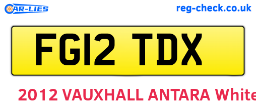 FG12TDX are the vehicle registration plates.