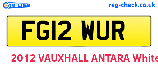 FG12WUR are the vehicle registration plates.