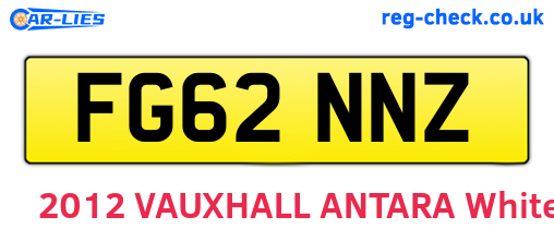 FG62NNZ are the vehicle registration plates.