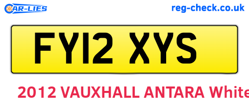 FY12XYS are the vehicle registration plates.