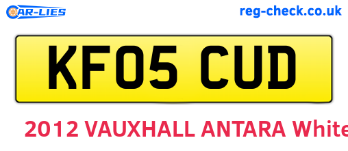 KF05CUD are the vehicle registration plates.