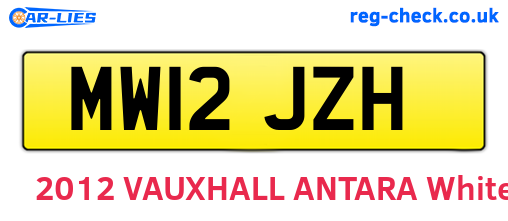MW12JZH are the vehicle registration plates.