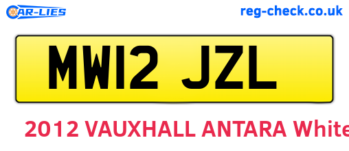 MW12JZL are the vehicle registration plates.