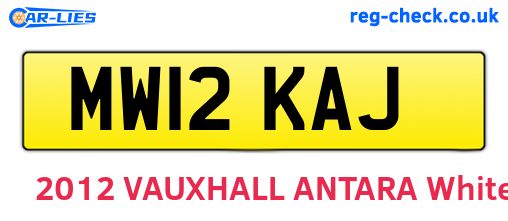 MW12KAJ are the vehicle registration plates.