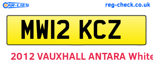 MW12KCZ are the vehicle registration plates.