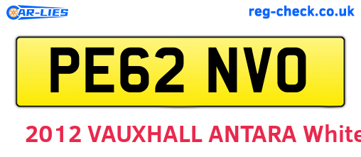PE62NVO are the vehicle registration plates.