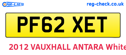 PF62XET are the vehicle registration plates.