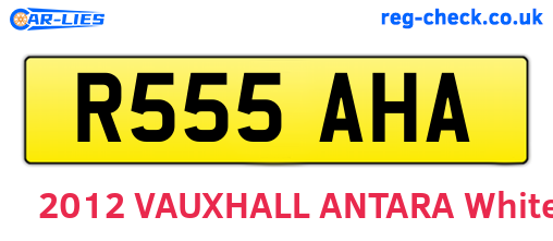 R555AHA are the vehicle registration plates.
