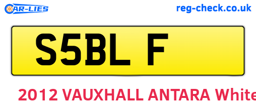 S5BLF are the vehicle registration plates.