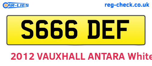 S666DEF are the vehicle registration plates.