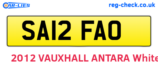 SA12FAO are the vehicle registration plates.