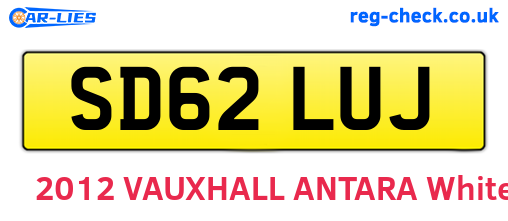 SD62LUJ are the vehicle registration plates.