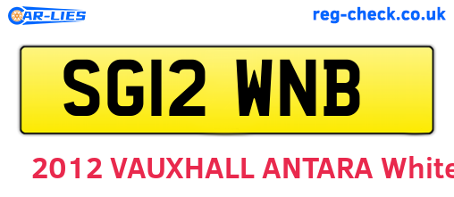 SG12WNB are the vehicle registration plates.