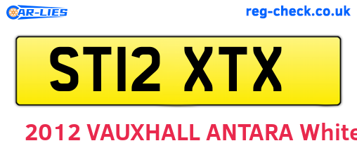 ST12XTX are the vehicle registration plates.