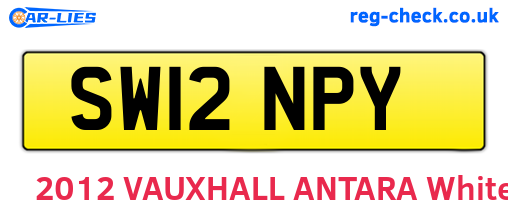 SW12NPY are the vehicle registration plates.