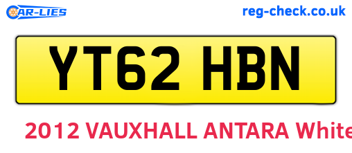 YT62HBN are the vehicle registration plates.