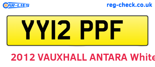 YY12PPF are the vehicle registration plates.