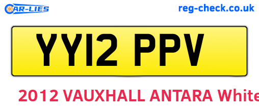 YY12PPV are the vehicle registration plates.