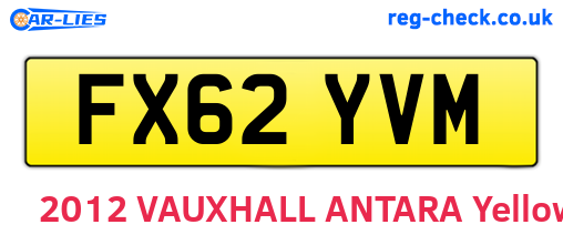 FX62YVM are the vehicle registration plates.