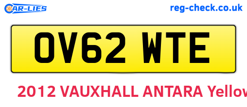 OV62WTE are the vehicle registration plates.