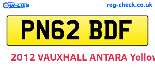 PN62BDF are the vehicle registration plates.