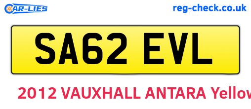SA62EVL are the vehicle registration plates.