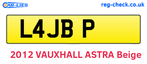 L4JBP are the vehicle registration plates.