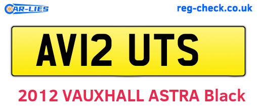 AV12UTS are the vehicle registration plates.