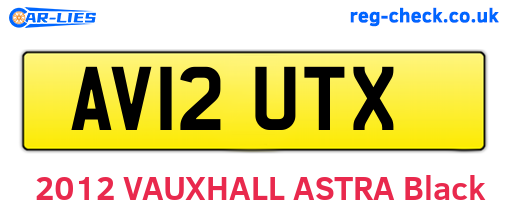 AV12UTX are the vehicle registration plates.