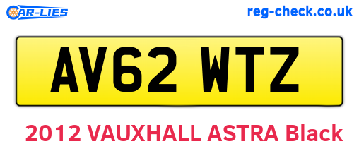 AV62WTZ are the vehicle registration plates.