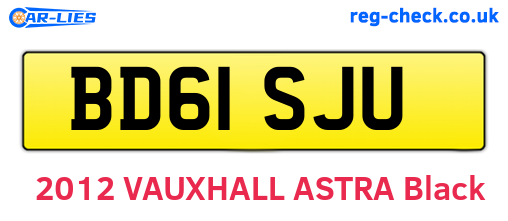 BD61SJU are the vehicle registration plates.
