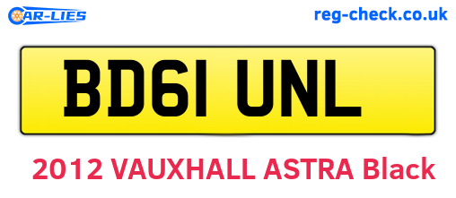 BD61UNL are the vehicle registration plates.