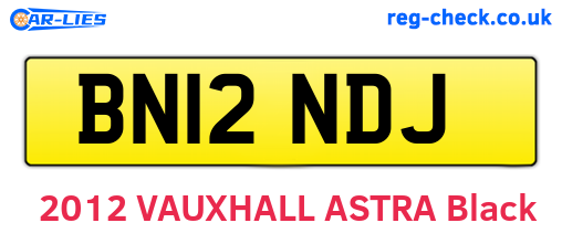 BN12NDJ are the vehicle registration plates.