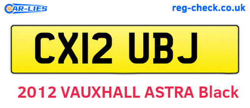 CX12UBJ are the vehicle registration plates.
