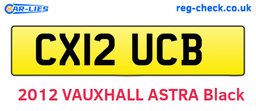 CX12UCB are the vehicle registration plates.
